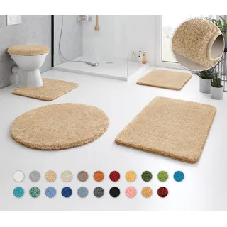 Kleine Wolke Badematte »RELAX« Höhe 30 mm rutschhemmend beschichtet fußbodenheizungsgeeignet Badteppich, Uni Farben, rechteckig, rund & als Set erhältlich, beige