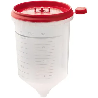 HSM SPA-System easy line SA - 60 Bechereinlagen mit Deckel und Verschlüssen - klar mit rot - 60 Stk