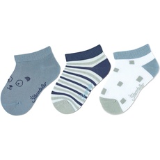 Sterntaler Baby Jungen Baby Socken Sneaker-Söckchen 3er Pack Bambus - Socken Baby, Babysöckchen - aus Bambuszellstoff - bleu, 18