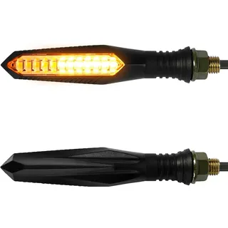 evermotor Lauflicht Blinker Motorrad LED 12V, 2 Stück Hohe Helligkeit Motorradblinker Laufeffekt, IP67 Wasserdicht, E-Geprüft, Kabellänge 300 mm