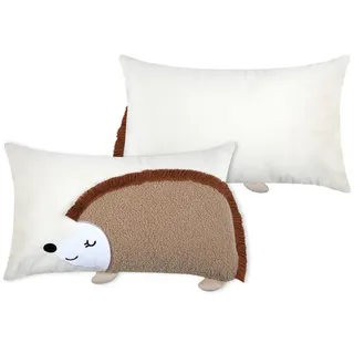 Kinderkissen Igel Gabin 50/30 cm , Beige , Textil , 30x50 cm , Heimtextilien, Bettwäsche & Leintücher, Kinderbettwäsche