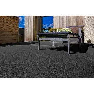 andiamo Kunstrasen Outdoor wasserdurchlässig, Rasenteppich wetterfest, Drainage-Noppen, UV-beständig, für Balkon und Garten, Farbe:Anthrazit, Größe:200 x 500 cm