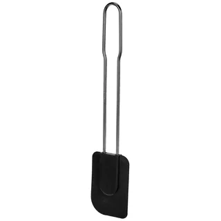 Fackelmann Teigschaber Silikon mit Edelstahlgriff - spülmaschinengeeignet, hitzebeständig, platzsparend und hängbar, schwarz/blau, 28 cm