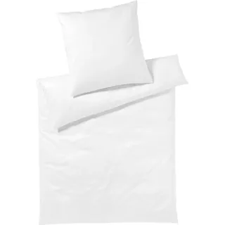 elegante Mako-Jersey Bettwäsche-Set Solid Jersey Farbe Graphit Größe 155x200+40x80 - Grau