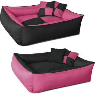 BedDog Hundesofa MAX Quattro L 80 x 65 cm pink-schwarz