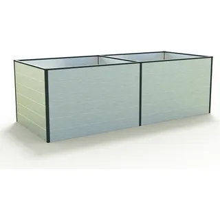 GFP Aluminium Hochbeet KINGSIZE DANIELA - 235 x 77 x 77 cm - Alu natur, Stecksystem, langlebig - Silber