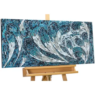 Kunstloft Mosaik-Wandbild Blau 100/45 cm , Glas , 4.7x45 cm , Bilder & Rahmen, Bilderrahmen, Bilderrahmen & Fotorahmen