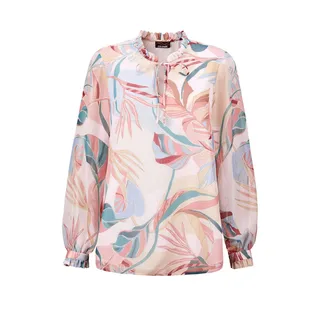 GOLDNER Schlupfbluse "Kurzgröße Luftige Bluse mit Rüschen-Details" Rüschen-Details, bunt, gemustert