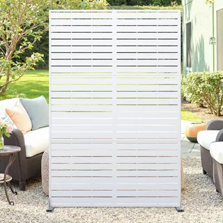 Freistehend Metall Sichtschutzwand, Garten-Sichtschutz 120x183 cm | Metall Dekorzaun als Raumteiler/Windschutz für Balkon, Terrasse & Garten -Sichtschutz inkl