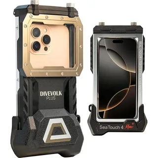 DIVEVOLK Unterwasser-Fotografie Seatouch 4 Max Plus Unterwassergehäuse für iPhone 12/12 Pro/12 Pro Max/13/13 Pro/13 Pro Max/14/14 Pro/14 Pro Max/15/15 Pro/16Pro/16Pro Max