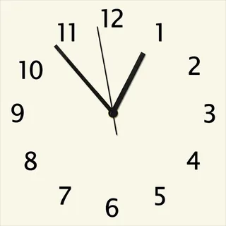 Wallario Design Wanduhr Beige aus Echtglas, Größe 30 x 30 cm - Gelb