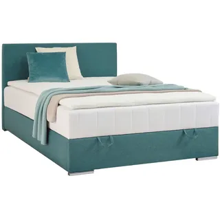 Carryhome Boxbett , Petrol , Kunststoff , H3 , Höhe ca. 22 cm , 140x200 cm , Topper durchgehend, in verschiedenen Größen erhältlich, Matratze durchgehend , Schlafzimmer, Betten, Doppelbetten