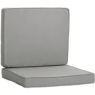 Outsunny Sitzkissen 56 x 52 x 7 cm hellgrau 2-tlg.