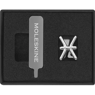Moleskine-Anstecknadel für Notizbuch oder Agenda, Fische, Brosche mit Sternzeichen-Symbol, Personalisiere den Gummibandverschluss, Personalisierte Geschenkidee, Farbe Silber