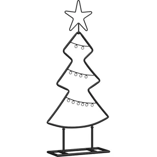 Metall Weihnachtsbaum mit Ständer Schwarz 60 cm Stahl - Schwarz