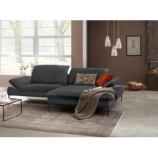 W.Schillig Ecksofa »enjoy&MORE, Designsofa, elegant und bequem, L-Form« Sitztiefenverstellung, Füße schwarz pulverbeschichtet, Breite 294 cm, schwarz