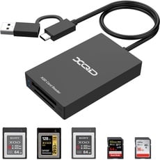 XQD SD Card Reader USB 3.0, USB/USB-C to XQD SD Card Reader Dual Slot Memory Card Reader Adapter Compatible with Sony G/M Series、Lexar 2933x/1400x USB Mark XQD Card for Windows XP/Mac OS/Linux,etc