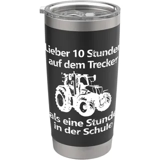 Landwirtschaft Landwirt Bauer Trecker Traktor Schule Kinder Doppelwandiger Edelstahl-Thermobecher