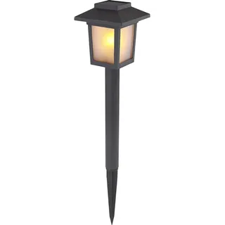 Globo LED-Solarspieß Fackel 8 cm x 8 cm x 37 cm Schwarz 3er-Set