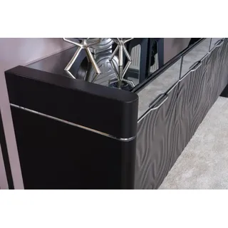 Sideboard 3x Spiegel Anrichte Luxus Garnitur Kommode Holz Kommoden Modern - Schwarz