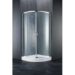 WELLTIME Summer Runddusche mit Schiebetür 90 x 185 cm grau Sicherheitsglas