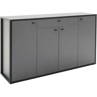 Sideboard LAVAL-05 in grau mit anthrazit, B/H/T ca. 165/92/44 cm - Grau