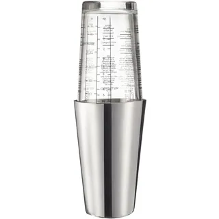 Westmark Boston Shaker Boogie Cocktail Shaker mit Skala 350 ml Edelstahl Weiß