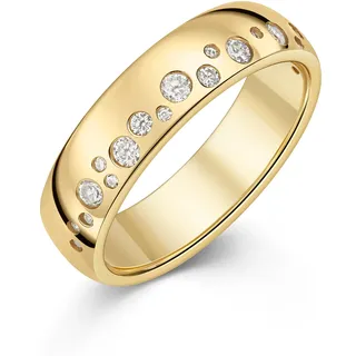 Fingerring FIRETTI "Schmuck Geschenk Silber 925 Damenring Ring Sternenhimmel" Gr. 62, gold (gelbgoldfarben, kristallweiß), Fingerringe, Damen, 62, Silber 925 (Sterlingsilber), 5,45mm, Fingerring, mit Zirkonia (synth.)
