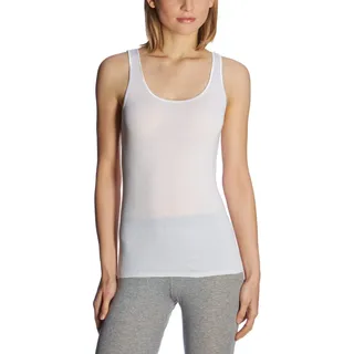 Schiesser Damen Trägertop Baumwolle - Luxury, weiss_200763, 44