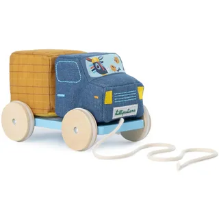Lilliputiens - Betonmischer zum Ziehen - Spielzeug mit Geräuschen und Aktionen - Drehe die Trommel, lasse den Laster rollen und habe Spaß mit Stella und dem Hasen - Fördert die Motorik - Ab 18 Monaten