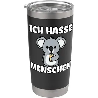 Süßer Koala Ich Hasse Menschen Doppelwandiger Edelstahl-Thermobecher