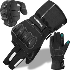 WESTWOOD FOX Thinsulate Motorradhandschuhe, wasserdicht, Thermo-Handschuhe, Herren, Reiten, winddicht, Roller, Motorsport, Touchscreen, warm, Sommer (Schwarz, M)