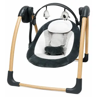 Babywippe mit Musik, Vibration und Spielbogen, shedy grey, Klappbare Babywippe - Dunkelgrau