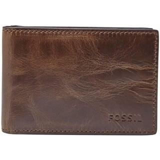 Fossil Herren Bifold Wallet-Verpackung و ب ل لو و geldbörse Mit Geldklammer Brieftaschen, Derrick Dunkelbraun, Einheitsgröße