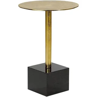 BELIANI Beistelltisch Gold u. Schwarz aus Metall Marmor Rund  30 cm Elegantes Modernes Design für Wohnzimmer Schlafzimmer - Gold, Schwarz