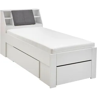 Carryhome Stauraumbett , Weiß , Holzwerkstoff , 4 Fächer , 2 Schublade(n) Schubladen , 90x200 cm , Babymöbel & Kindermöbel, Kinderzimmer & Jugendzimmer, Kinderbetten, Kinderbetten & Jugendbetten