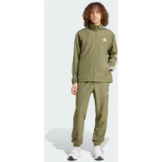 adidas M 3S WV TT TS Trainingsanzug Olive Strata M