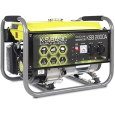 KSB 2800A Stromerzeuger Aluminium Benzin Generator 6,5 PS - 4-Takt Benzinmotor mit automatischer Spannungsregler 230v(AVR), 2800 Watt, 16A, für den Heim und Freizeitbedarf