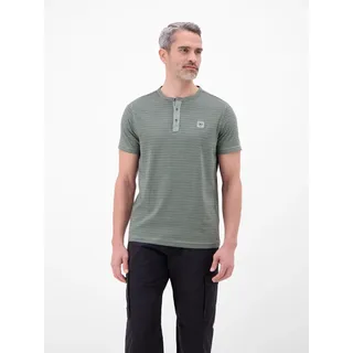 T-Shirt LERROS "T-Shirt in Fineliner-Optik, Rundhalsausschnitt", Herren, Gr. M, storm grau, 100% Baumwolle, Rundhals, Shirts T-Shirt