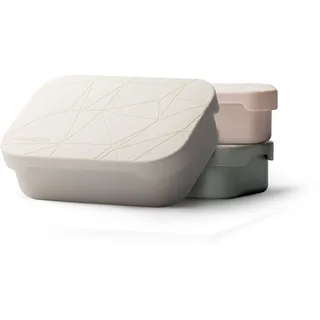 MAMEIDO Brotdose Edelstahl 1200 ml, mit flexiblem Trenner & Silikondeckel, Lunchbox Erwachsene, leichte Vesperbox Kinder, Brotbox Kinder mit Fächern (Ivory Beige)