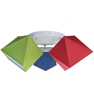 FKL DESIGN Home Deco Deckenleuchte Deckenlampe Kinderleuchte Kinderlampe Leuchte Lampe mehrfarbig Stern Metall 230V (N149-G3 Glatt, Rot-Grün-Blau)