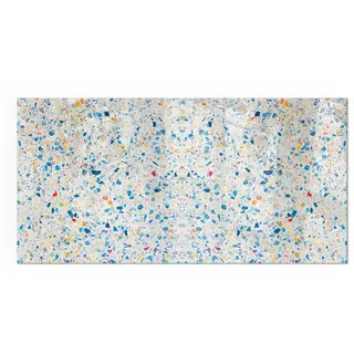 Tulup Kaminbodenplatte 140x70 cm Glas 140x70x0,4 cm Weiß/Blau