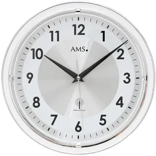 AMS Funk-Wanduhr 30,0 cm 5945 grau/silber/weiß