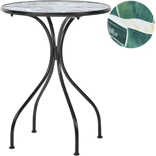 Beliani Gartentisch Ø 60 x 75 cm Schwarz/Grün