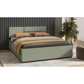 otto home Bett OTTO HOME "Cross, moderner Bettrahmen", grün (salbei, salbei, schwarz), B:164cm H:91cm L:205cm, Betten, Bett, Doppelbett in zwei Grössen, stabiles Bettgestell