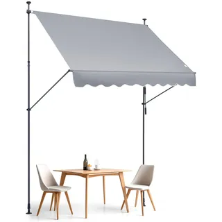 Vevor Klemmmarkise Sonnenmarkise, mit Kurbel 250x120cm Grau