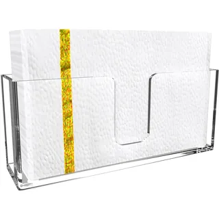 XQIGI Acryl-Serviettenhalter, Gästehandtuchspender, Servietten-Papierständer, 22,9 cm, transparentes Handtuch-Aufbewahrungstablett für Badezimmer, Waschtisch, Arbeitsplatte, Küchentheke, Esstisch,