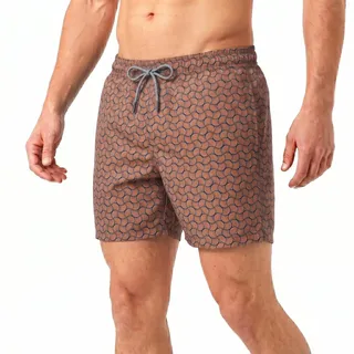 RIPT Herren Badeshorts Schnell Trocknend – Badehose mit Mesh Innenfutter, UV50 Sonnenschutz, Kordelzug Boardshorts für Strand Schwimmen Urlaub Sommer (Orange Swirl Druck, L)