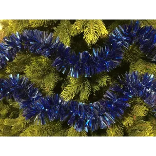 Dmora - Weihnachtsdekoration Oberaar, Weihnachtsdekor, Weihnachtsornament, Festliche Dekoration, Made in Italy, 1000x8 h8 cm, Blau