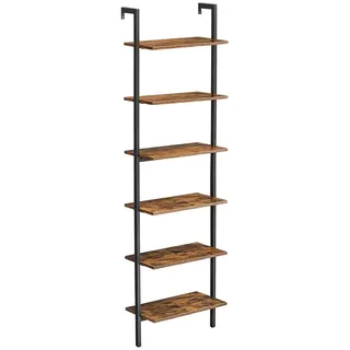 VASAGLE Standregal 60,0 x 30,0 x 204,8 cm Braun/Schwarz